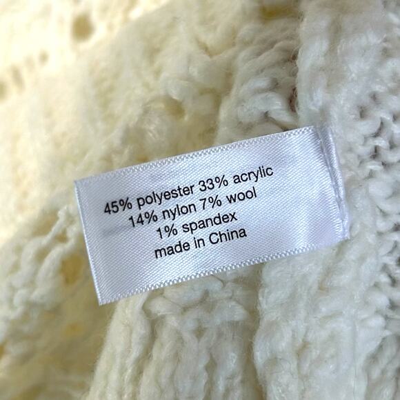 Lane Bryant Open-Knit Long Sleeve Sweater NWT Women's Sz 14/16 Cream Wool Blend - Picture 5 of 7